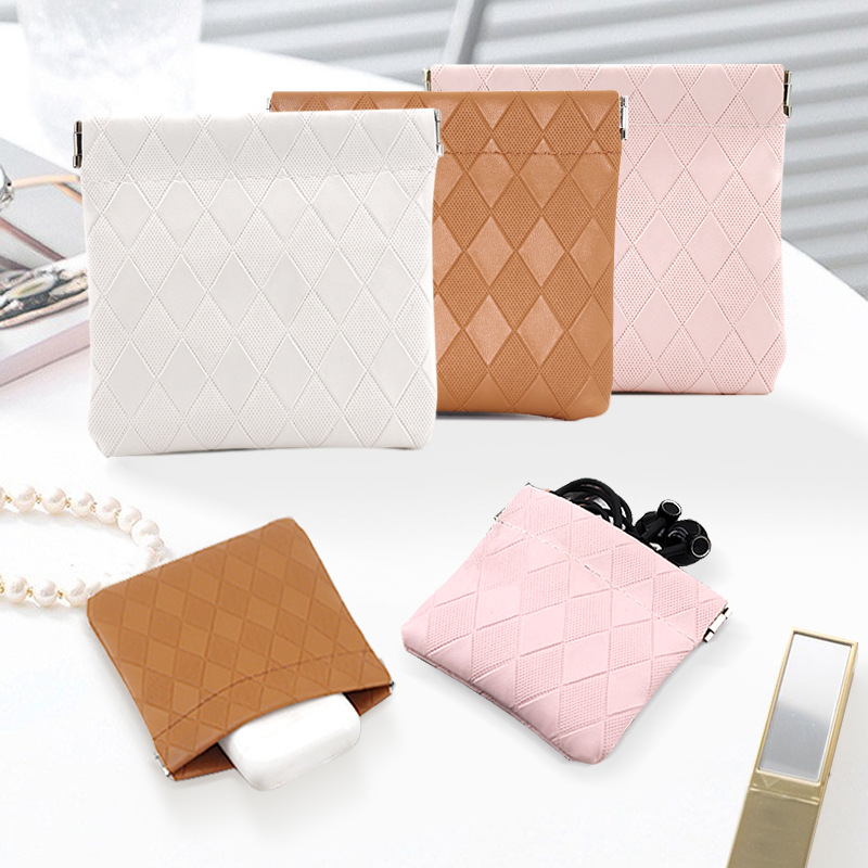 Bolsa de almacenamiento de metralla a cuadros, bolsa de maquillaje impermeable para lápices labiales, bolsa portátil para guardar tarjetas.