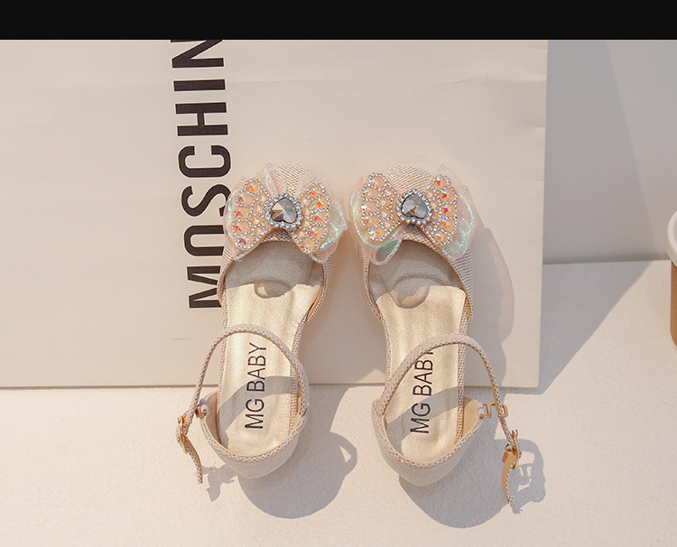 Kinder 2024 Frühjahr Neue Nette Mädchen Wasser Diamant Prinzessin Leder Kristall Baby Bogen Einzelnen Schuhe_voghion.com