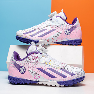 Putian Football Shoes Wholesale Children's Broken Nails Male and Female Primary School Students Training Rotating Button Free Lace-up Running sneaker