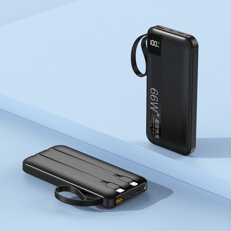 66W超急速充電対応、ケーブル付きモバイルバッテリー、50000mAh/10000mAh、携帯電話汎用モバイル電源|undefined