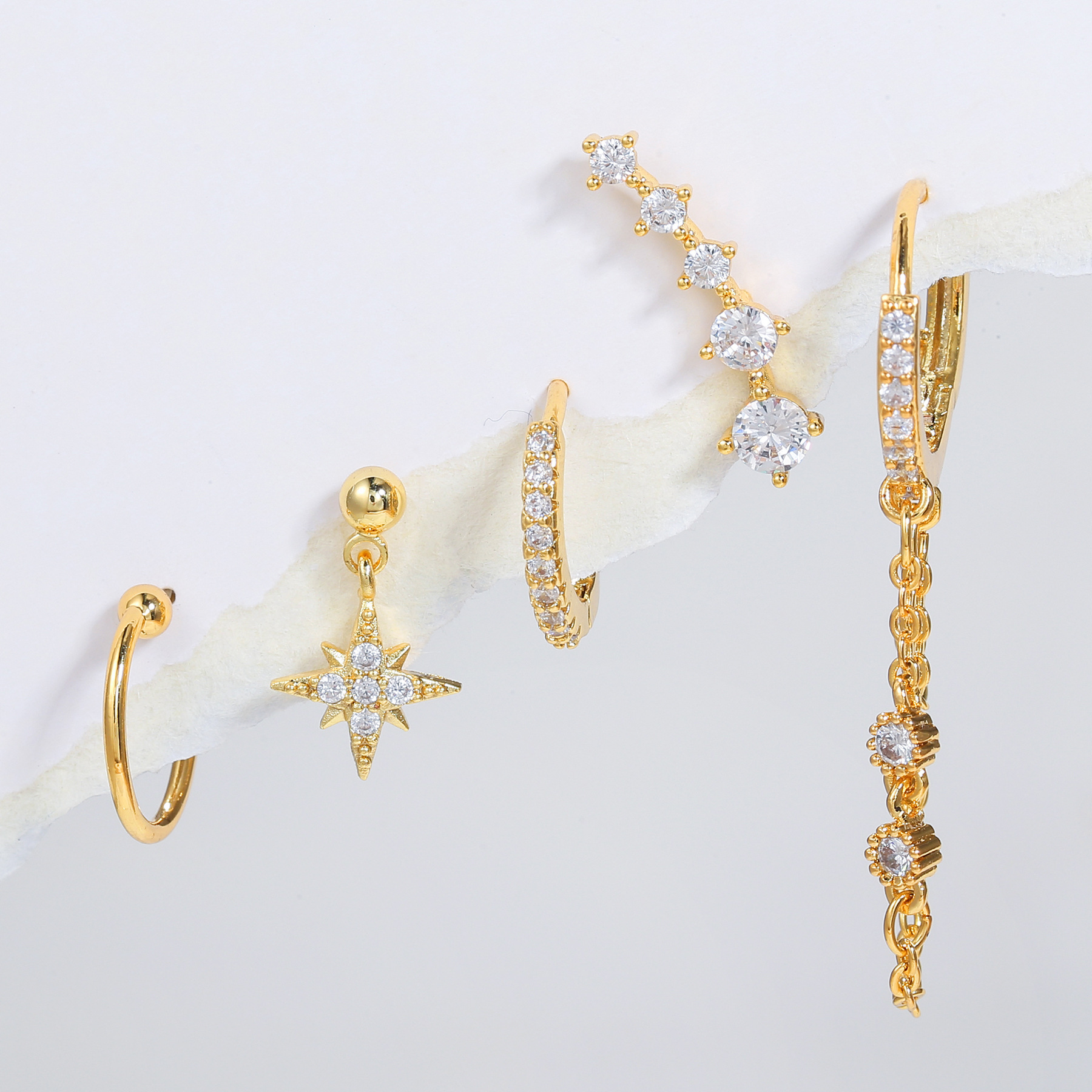 Estilo Simple Estrella Cobre Aretes Al Mayoreo display picture 4