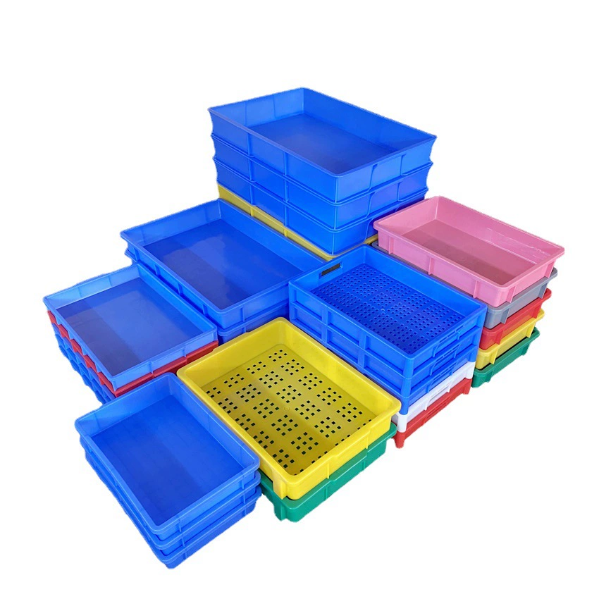 联生 Large plastic square plate rectangular shallow plate transport breeding box with holes food plastic basin thickened turnover sand table