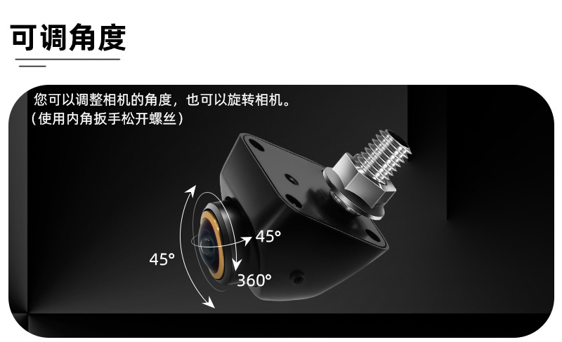 Ahd Cut Cvbs 360 ° Rotating Korean-Style Reversing Image Rearview Camera Ccd Fisheye Car Camera.