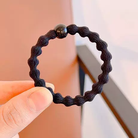 6MM加粗豌豆节发圈皮筋经典黑色豌豆节扎发神器高马尾皮筋发圈