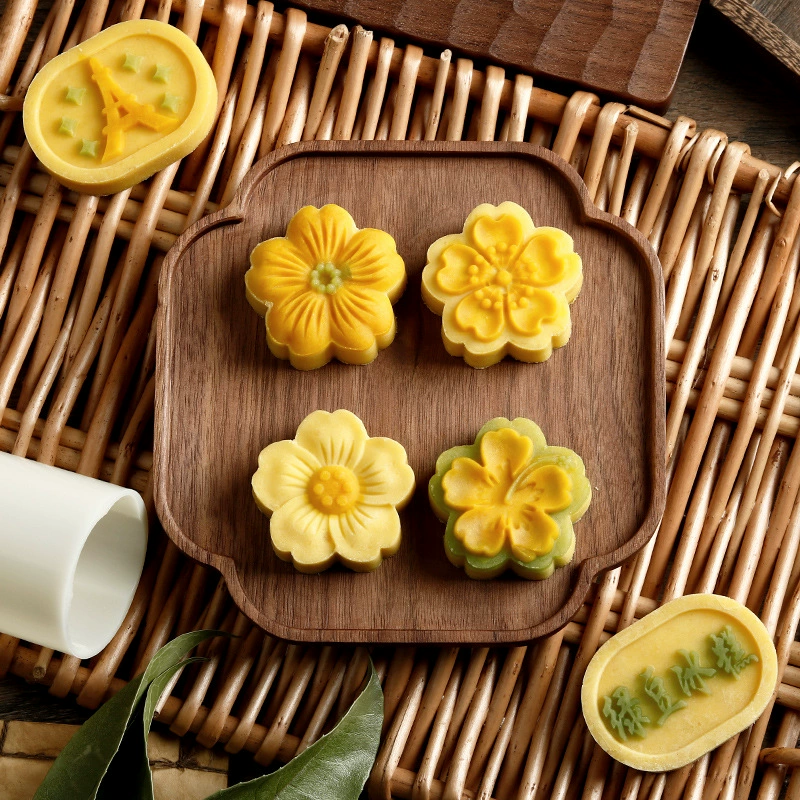 Домашняя выпечка на Mid-Autumn Festival: Mooncake в широком стиле, Mooncake buns, Ice Sesm Shim Summer, прессование цветка, одноразовая лешу тортовая форма