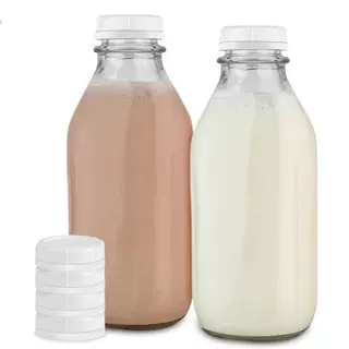 密封防盗500ml方形牛奶瓶食品级玻璃防盗盖果汁咖啡饮料鲜牛奶瓶