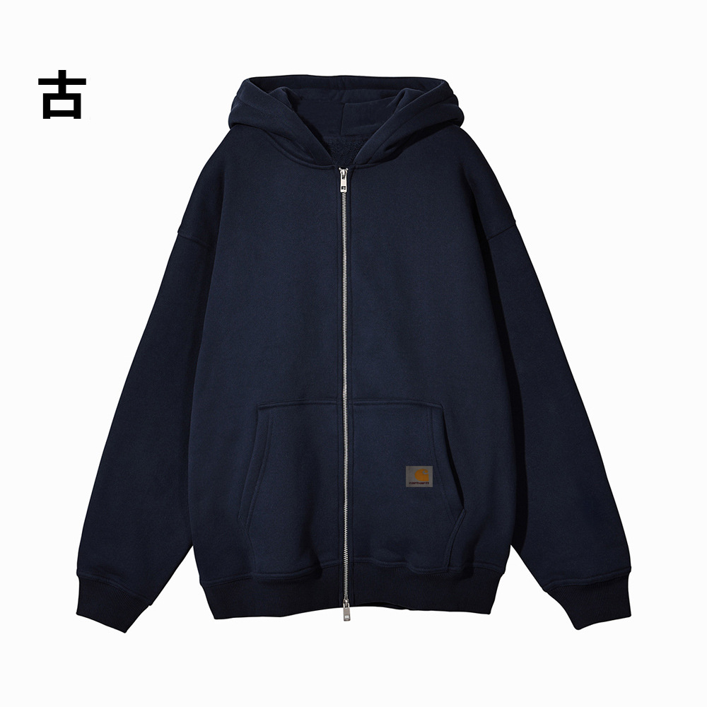 Carhartt Zip Sweater Fleece-Lined Hooded Navy