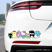 Sanrio милый мультяшный наклейка автомобильное оконное стекло задний бампер царапины индивидуальная электрическая наклейка для тела мотоцикла