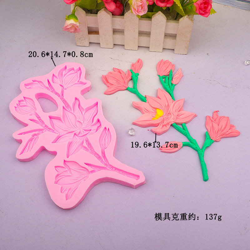 Hornear epoxi molde simulación flor de loto decoración la torta del molde silicona fondant chocolate en stock