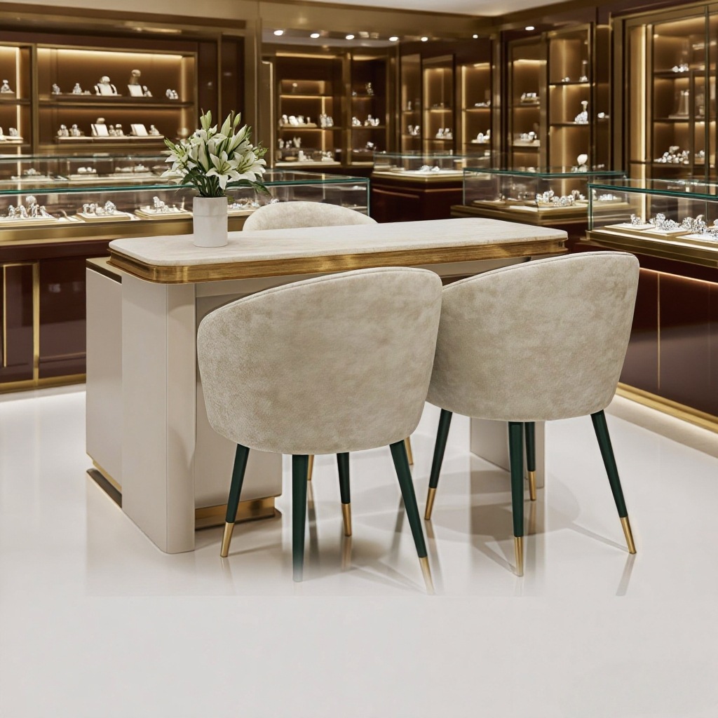 高档珠宝店谈判桌设计珠宝店展示柜展厅谈判桌
