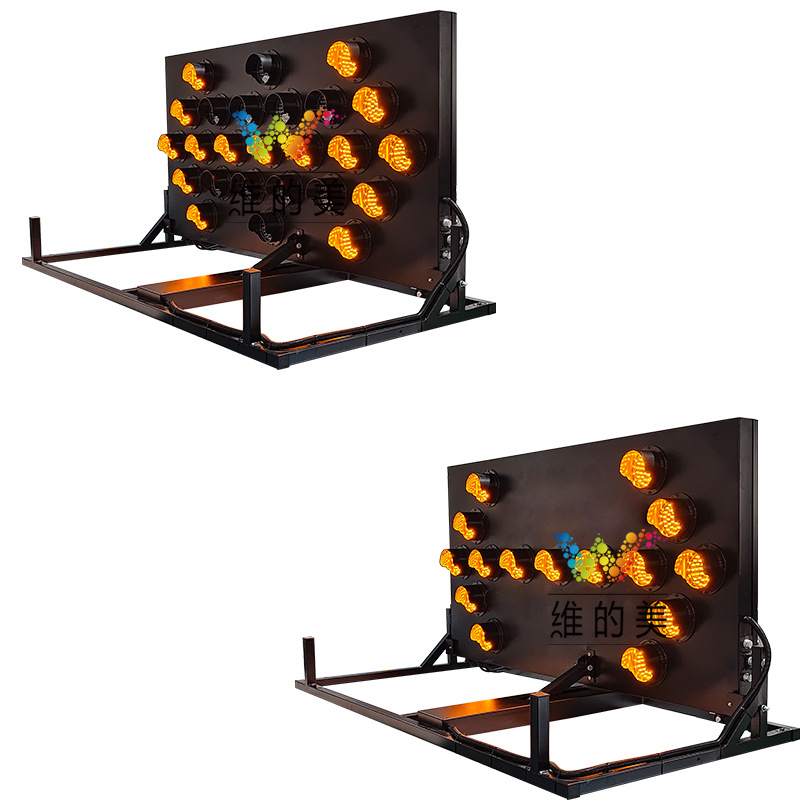 Panel de Flecha LED Vehicular 15/25 Luces, Plegable, Elevable, para Camiones y Vehículos de Ingeniería