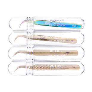 2025VETUS False Eyelash Tweezers High Density Eyelash Tweezers Golden Colorful Gold Feather Clip Eyelash Tweezers