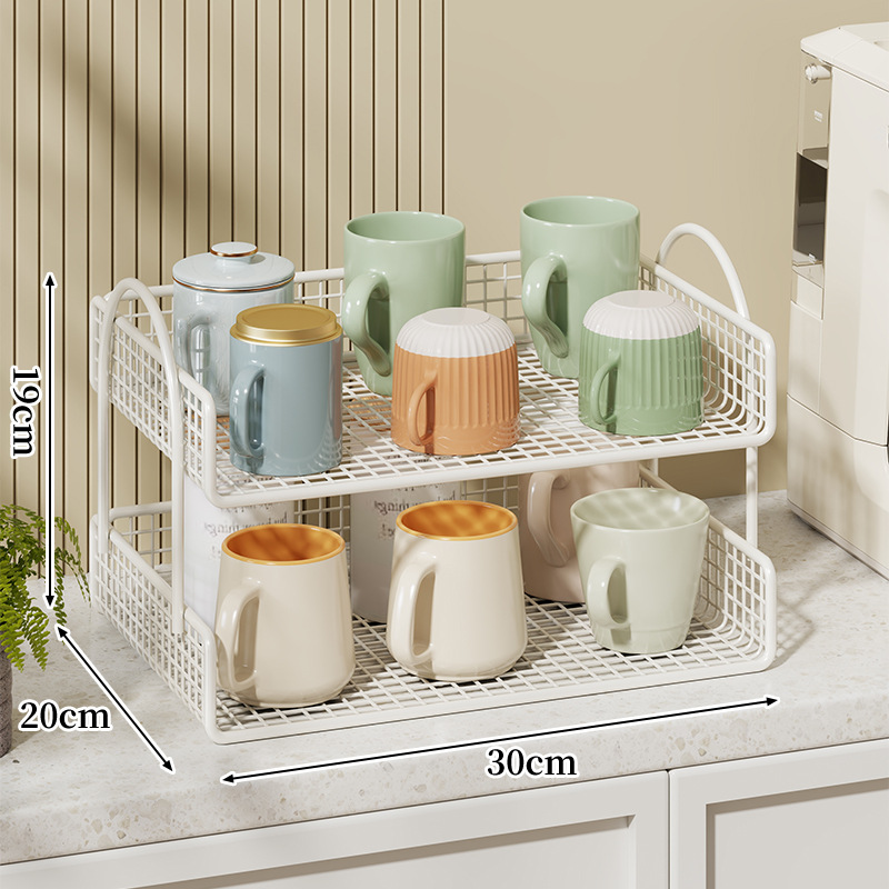 Estante Escurridor de Tazas de Hierro, Multicapa, para Escritorio