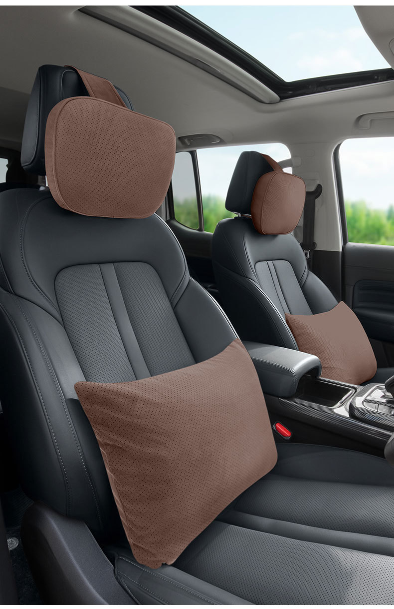 Suitable for Tesla Headrests, High-End Car Headrests, Dupont Bio-Velvet Neck Pillows, Car Backrest Pillows