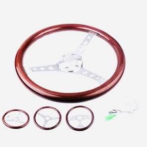 Avtomobil Sükanı 380mm 15 düym Qatı Ağac Maqon Retro Universal