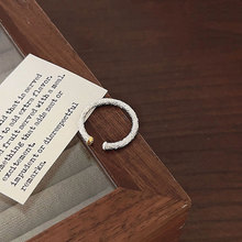 S925纯银锡纸纹戒指女ins冷淡风小众设计感简约气质时尚手饰新款