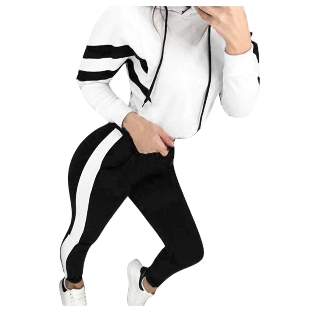 Популярные товары из Европы и Америки на AliExpress и Amazon, осенний женский комплект из укороченного свитшота с капюшоном, комплект из двух предметов 9528