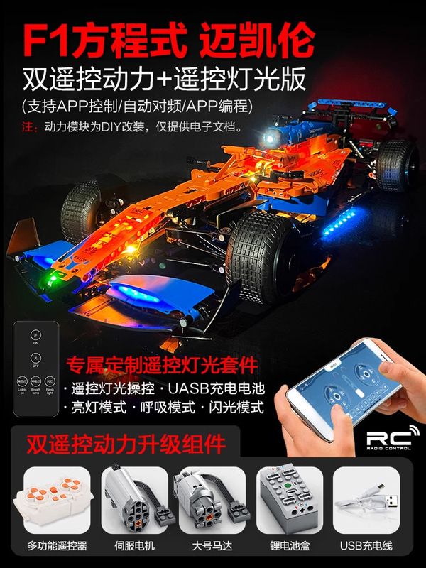 跨境批发兼容乐高迈凯F1方程式赛车汽车益智拼装积木玩具男孩礼物|undefined