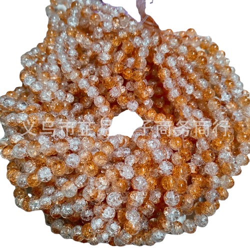 8mm Glass Bubble Crystal Crackle Beads DIY Beading Materials Bracelet Necklace Earrings Scatter Beads Flower Beads