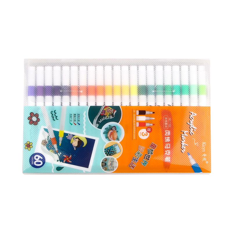 A base de agua marcador acrílico traje 36 color arte graffiti color pluma estudiante especial DIY pintura color pluma al por mayor