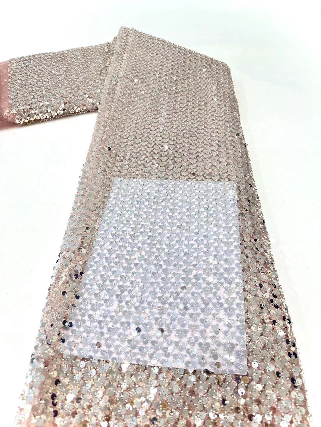Fabricante spot multicolor industria pesada lentejuelas bordado perla bordado tejido floral vestido de novia vestido de moda vestido de tela