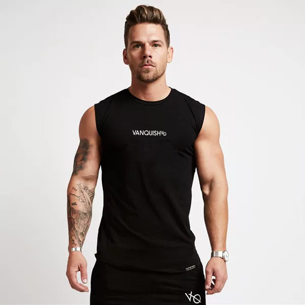 Muscle Fitness Brothers Summer Sports Men's Vest Fitness Running Sleeveless T-shirt Slim Fit Training Clothes