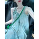 Seaside Beach Suspender Skirt 2024 New Women's Summer Tie-dye Loose Slimming Look French Dress Elegant Long Skirt