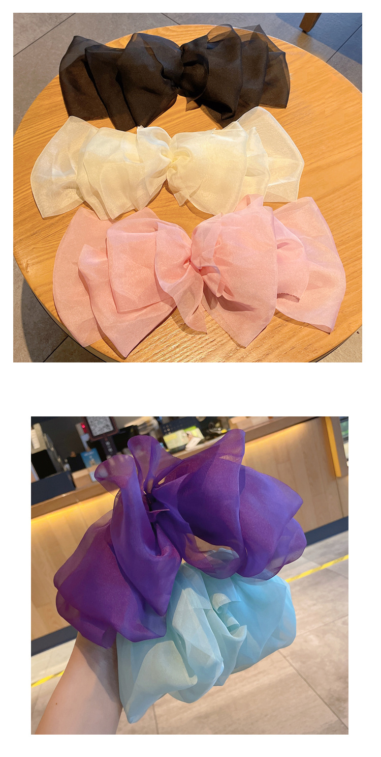 New Fashion Solid Color Chiffon Bow Barrettes Female Hair Clip Headdress display picture 3