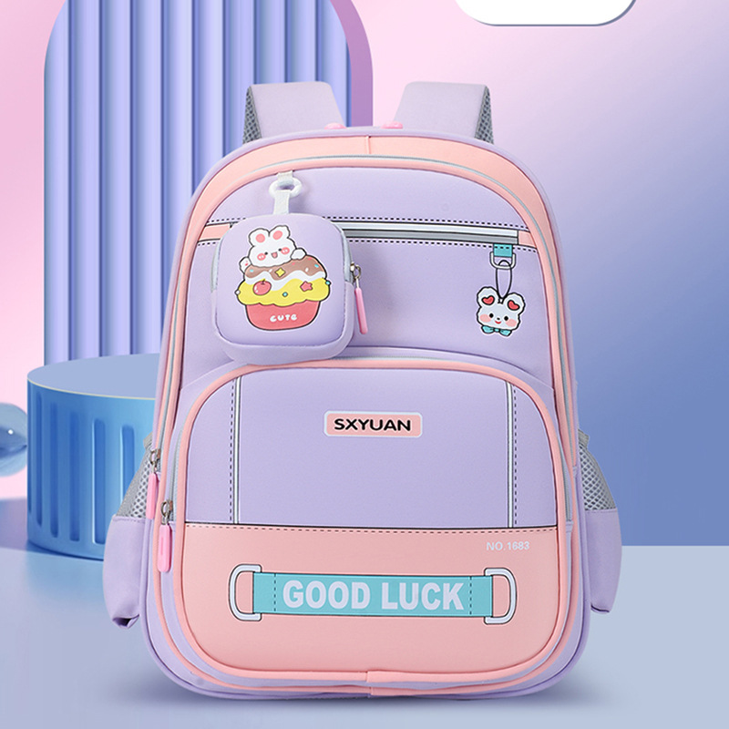 Mochila transpirable de estudiantes de primaria, mochila de niñas de grado 1,234, mochila de hombros de dibujos animados, mochila para niños pequeños