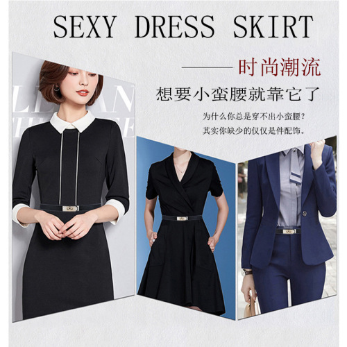 Dress Belt Accessories Belt Women  New Genuine Leather Decorated Skirt Suit Coat Waist Free Punching