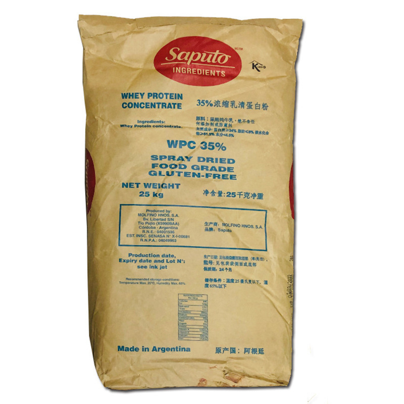Imported concentrated whey protein powder 34% food grade heat stable whey protein 25kg a bag