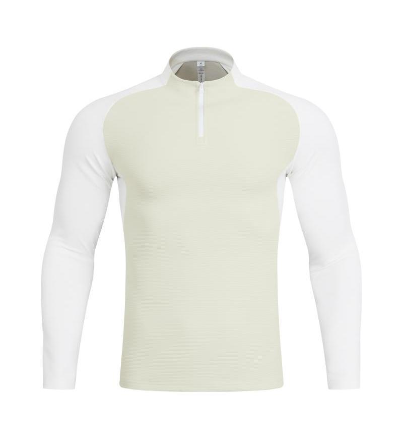 Otoño y invierno nuevo hombre de manga larga media cremallera camiseta deportiva casual versátil ropa europea y americana para correr fitness medio abierto