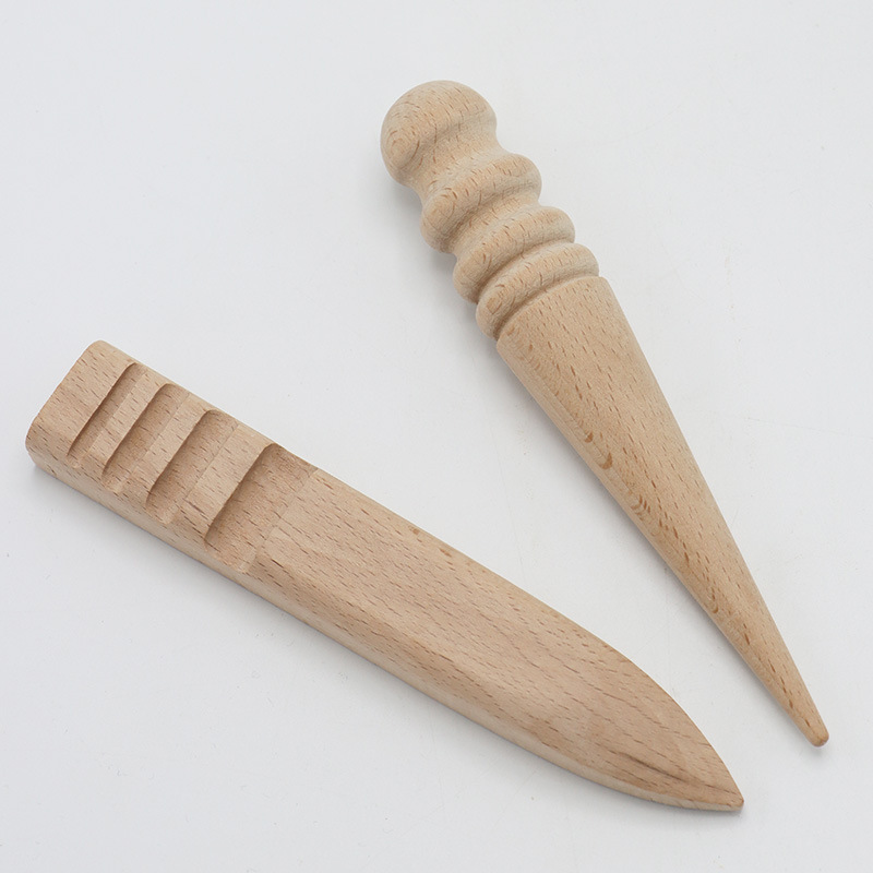 Material de madera de haya Cuero recorta Varilla de pulido de bricolaje Herramienta de pulido de sellado de bordes de cuero Madera de pulido de bordes de cuero