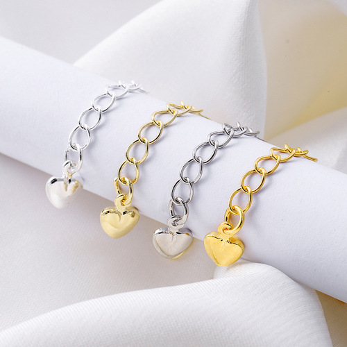 Real gold color-preserving five-pointed star extension chain DIY necklace accessories love tail chain water drop bracelet pendant jewelry accessories