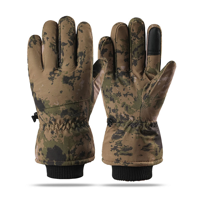 Winter Thickened Warm Gloves Large Cotton Ruffle Men's Outdoor Hang Out Skiing Motorcycle Electric Bike Riding Hand Protection_desvips.com