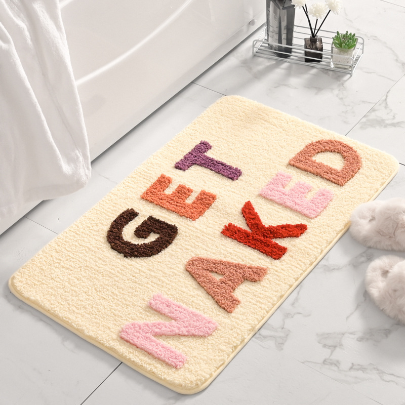 Carta creativa fresca baño Baño absorbente antideslizante alfombra de piso hogar resistente al desgaste resistente a las manchas alfombra de piso de Cachemira