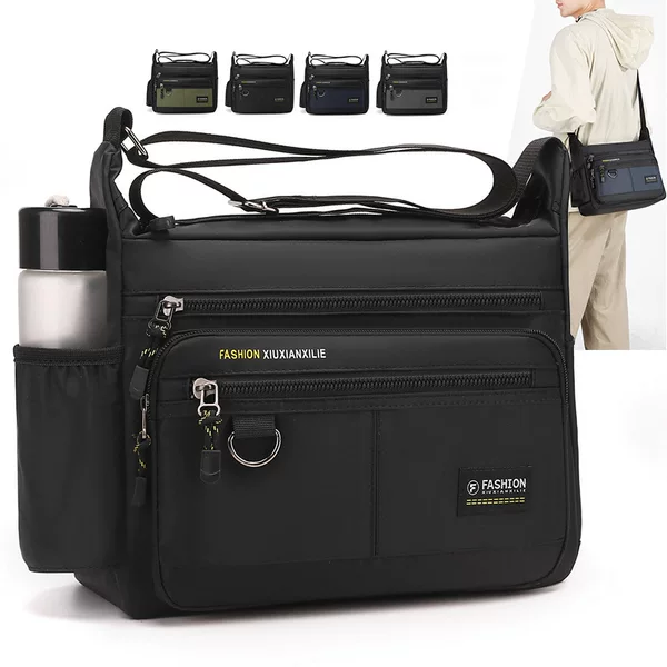 Trendy brand men's bag, new Oxford cloth shoulder bag, Korean style casual large-capacity crossbody backpack, horizontal men's bag