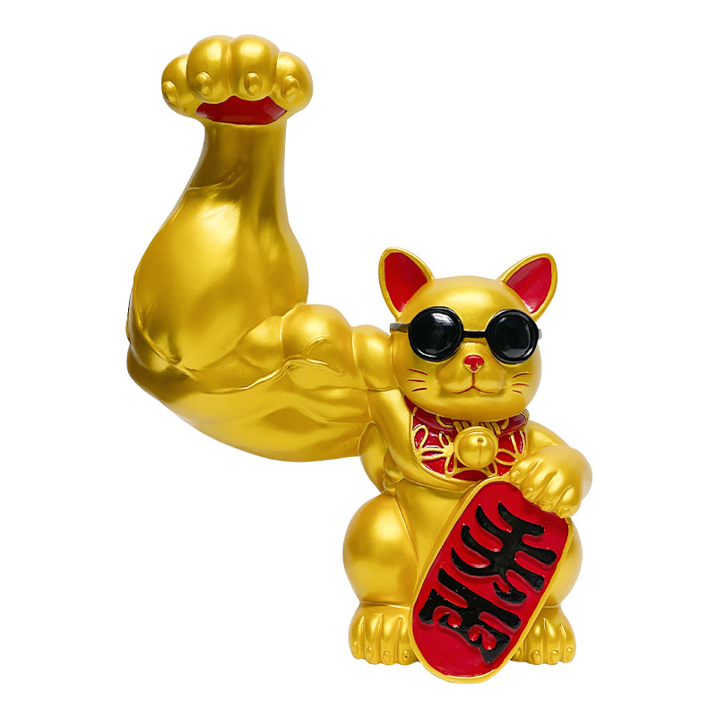 Apertura decoración gran fortuna gato Kirin brazo fortuna gato músculo brazo explosión rico gato tienda regalo de escritorio