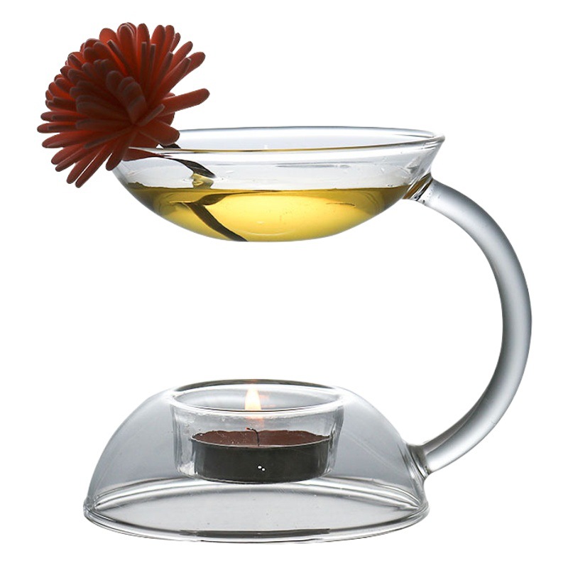 Lámpara de aromaterapia estufa lámpara de aceite esencial vela creativa quemador de incienso vidrio transparente hogar resistente al calor lámpara de aromaterapia hecha a mano