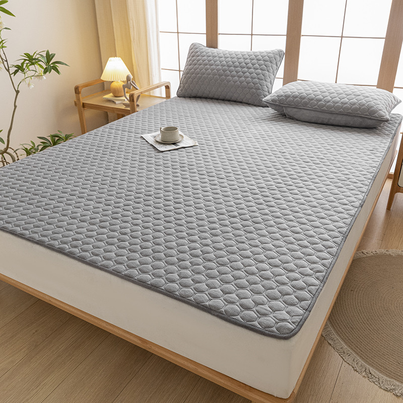 벨벳 퀼팅 매트리스 - 쿼츠 그레이