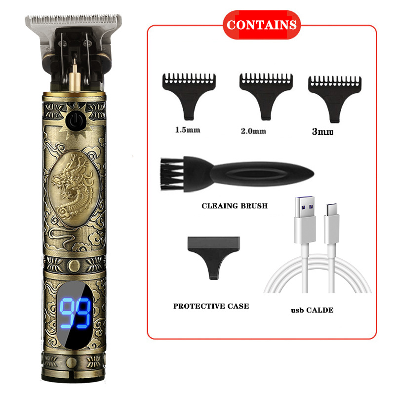 Cortadora de pelo T9 cabeza óptica cortadora de cabello eléctrica profesional cortadora de cabello eléctrica aceite cabeza cortadora de cabello talla marca maquinilla de afeitar recargable
