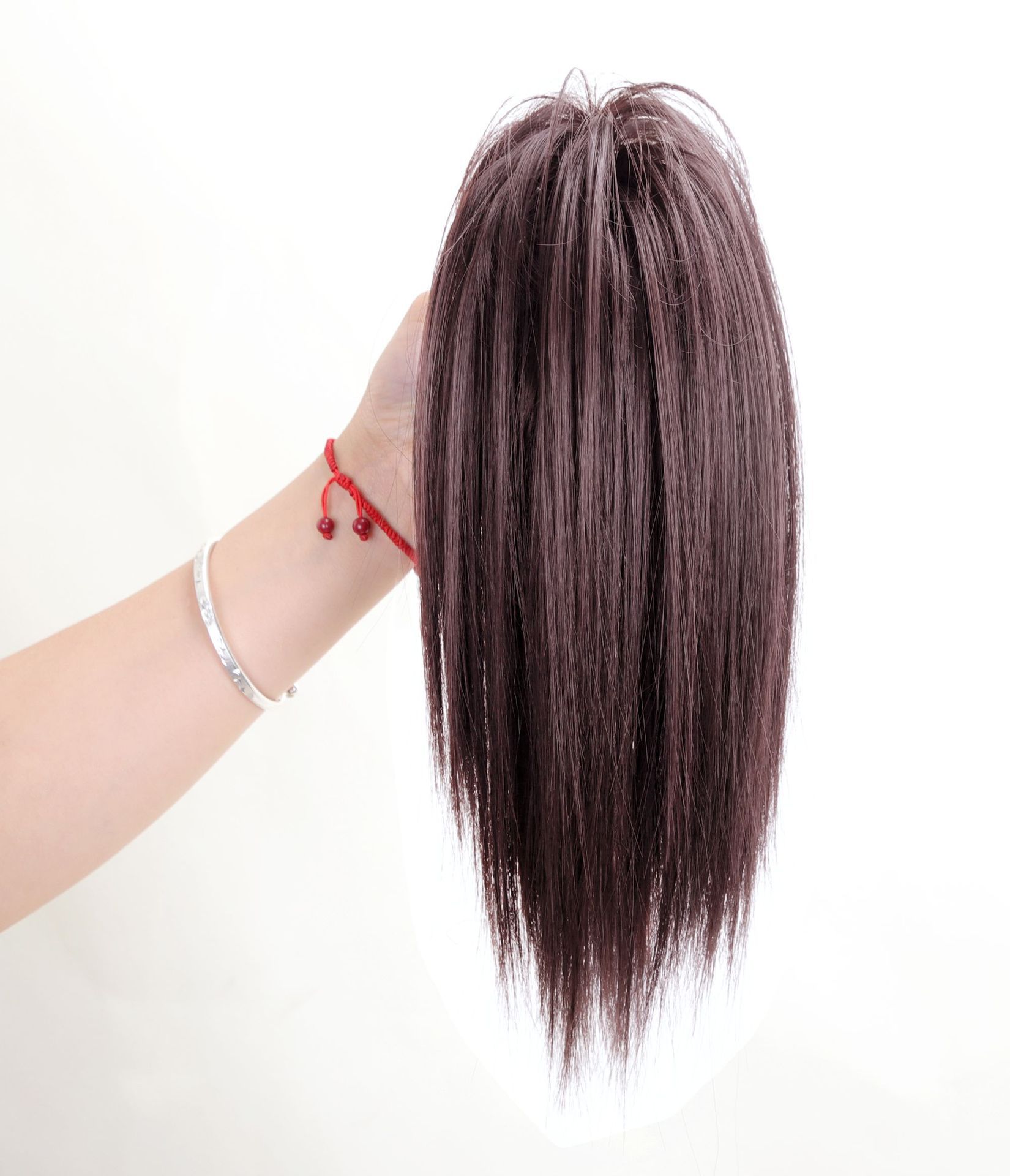 폭포 높은 말꼬리 클램프 [다크 다크 브라운]