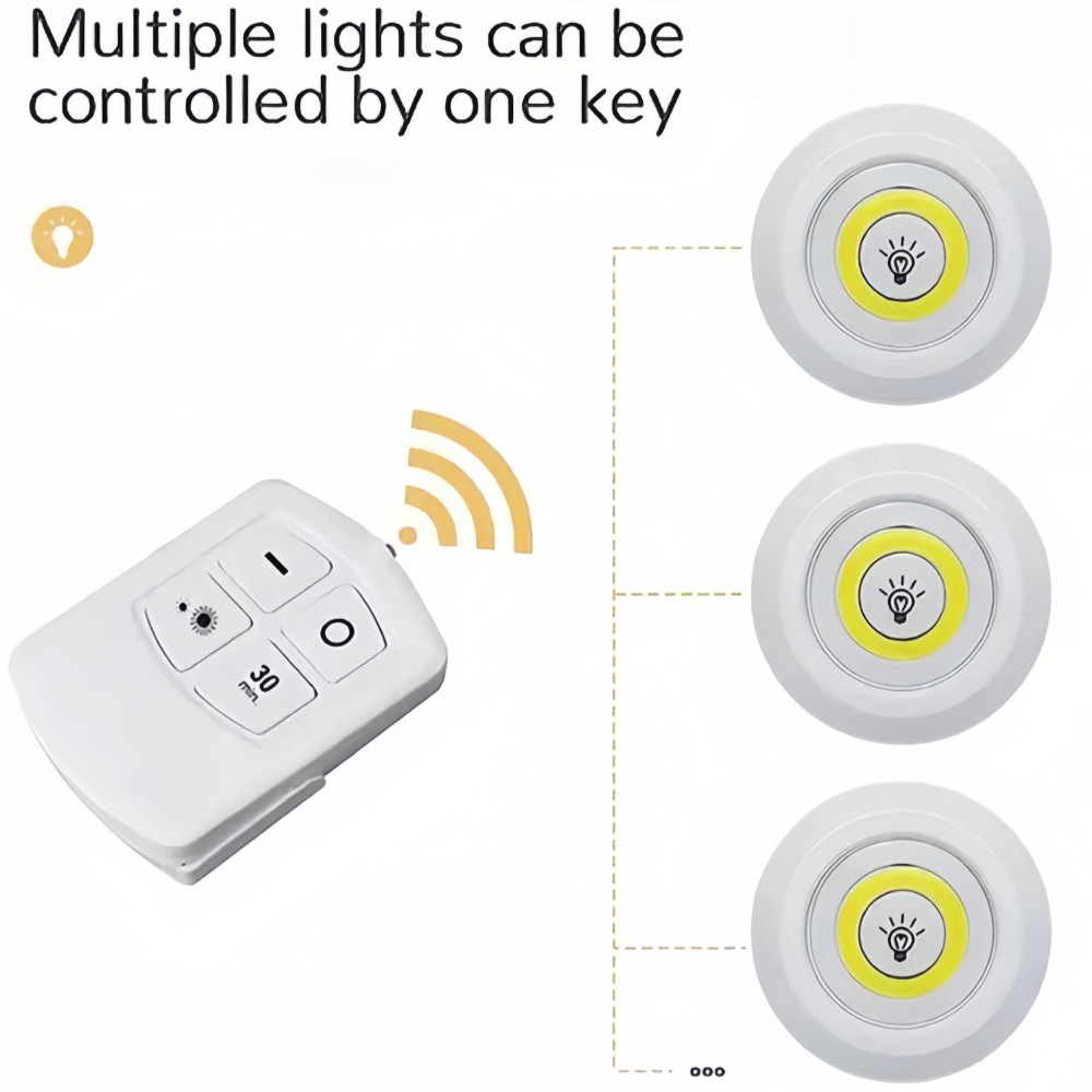 Transfronterizo COB control remoto bater lámpara de luz táctil cabezal de cama alimentación lámpara de pasillo cocina armario lámpara de armario LED luz de noche