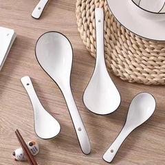 Large ceramic large spoon household spoon wholesale binary store supply department store wholesale spoon manufacturer