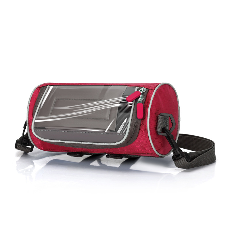 (2개) 유행 다기능 야외 승마 편의 가방 단일 어깨 크로스 바디 유니섹스 스포츠 가방 TPU 터치 스크린 필름 허리 가방