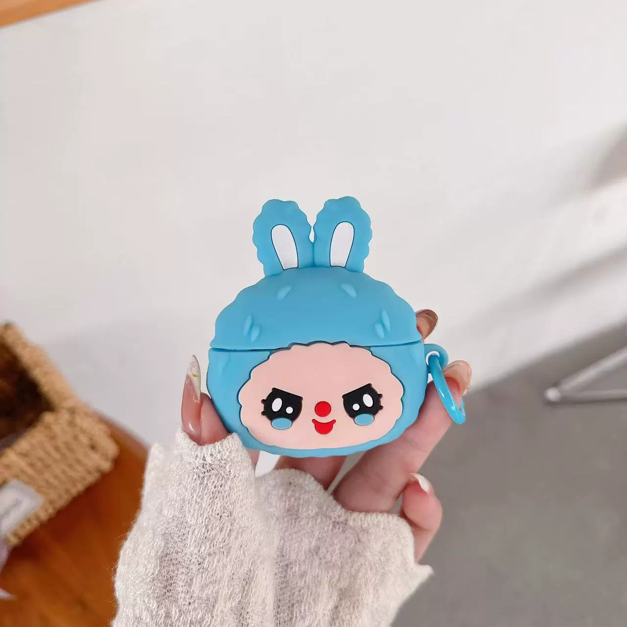 Силиконовый чехол для AirPods (KT) — совместим с AirPods 3, милый дизайн в виде банки с медом и карабин