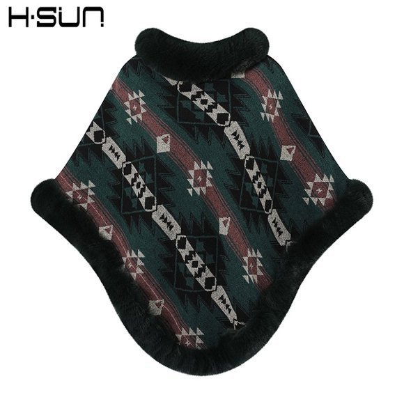 Capa tipo chal de otoño e invierno 2026, nueva bufanda de piel sintética de conejo, abrigo de punto para mujer, prenda exterior holgada y versátil. image 57