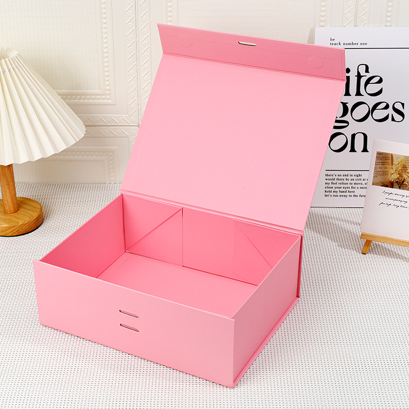 Caja de regalo plegable de la chica, una caja plegable integrada, caja de regalo simple, caja vacía de color sólido.