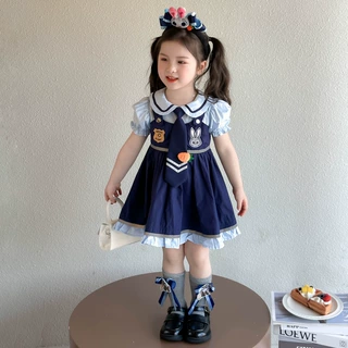女童兔子警官连衣裙夏装2025新款儿童装夏季学院风女宝宝公主裙子