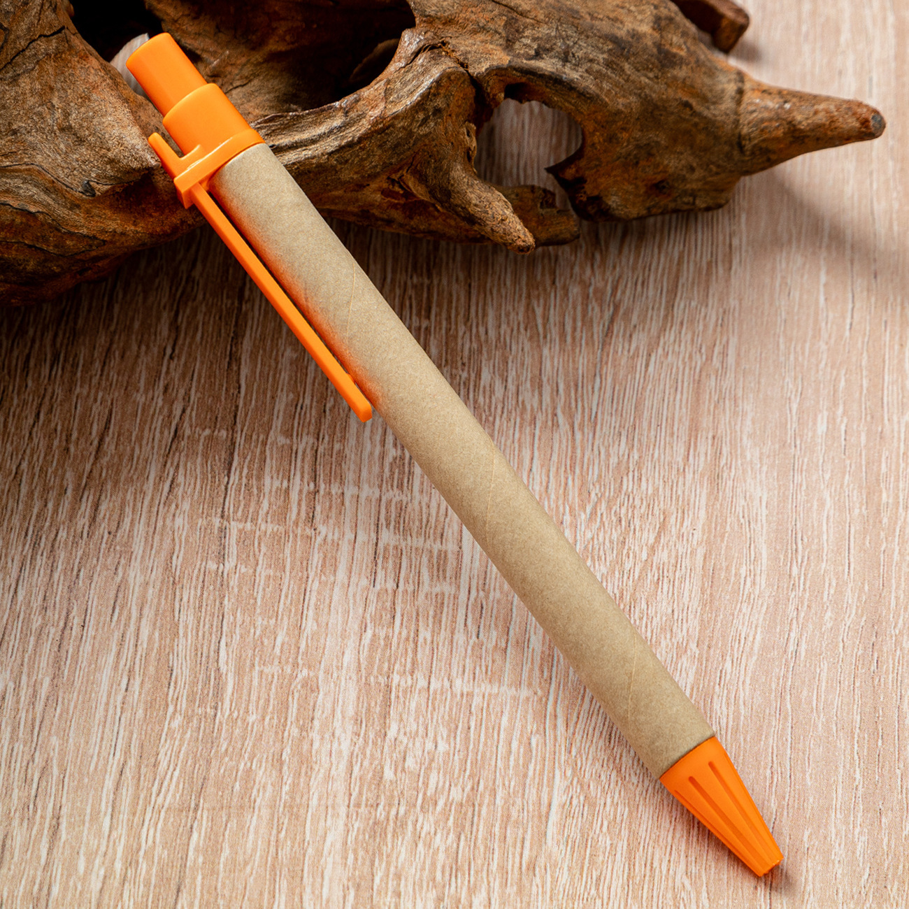 Presione bolígrafo de plástico de papel movible bolígrafo de regalo publicitario de papelería mayorista de estudiantes imprime logotipo de papel kraft bolígrafo de plástico